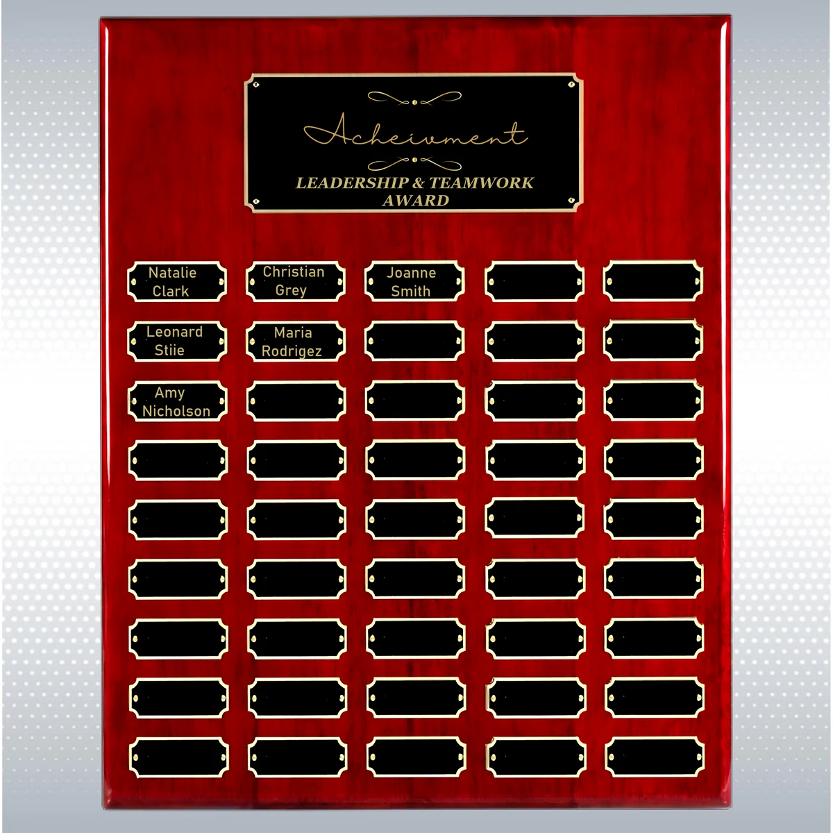 Rosewood Piano Finish 45 Plate Perpetual Plaque (16" x 20") 1