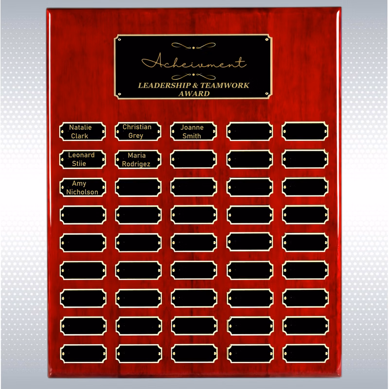 Rosewood Piano Finish 45 Plate Perpetual Plaque (16" x 20")