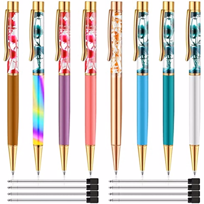 Dynamic Floating Liquid Flower Ballpoint Pen