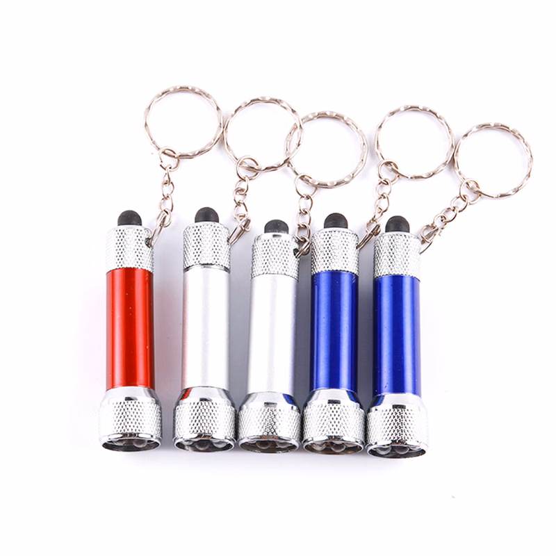 Mini three-light LED flashlight electric torch key ring