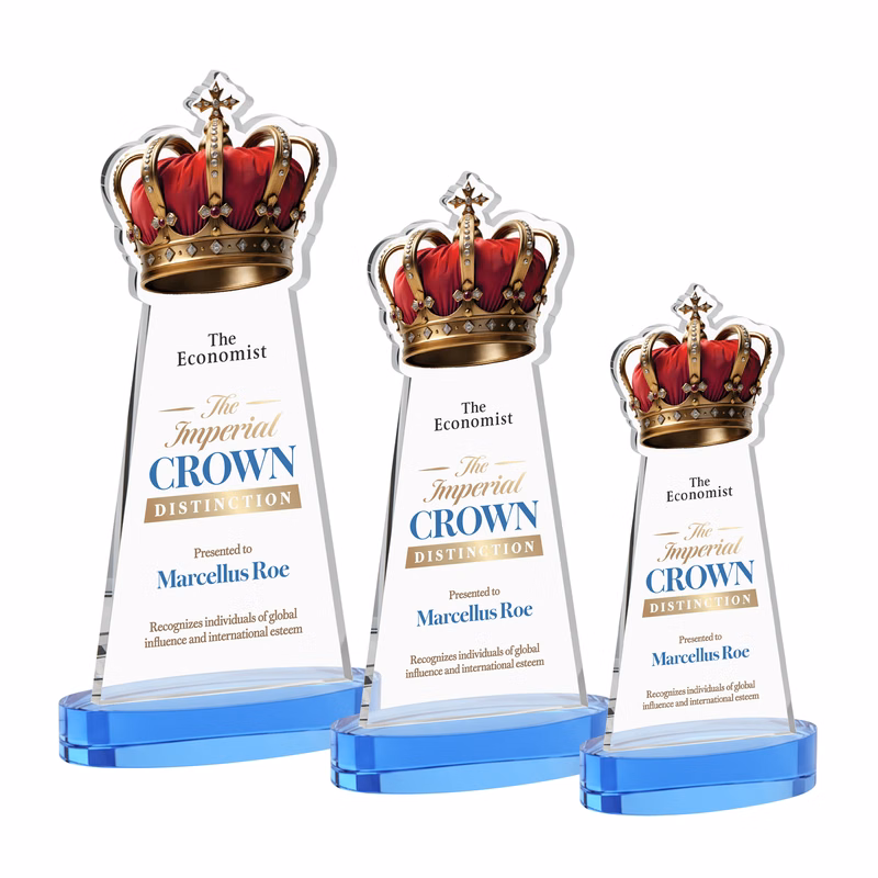 Crown VividPrint™ Award on Alberton Base - Sky Blue