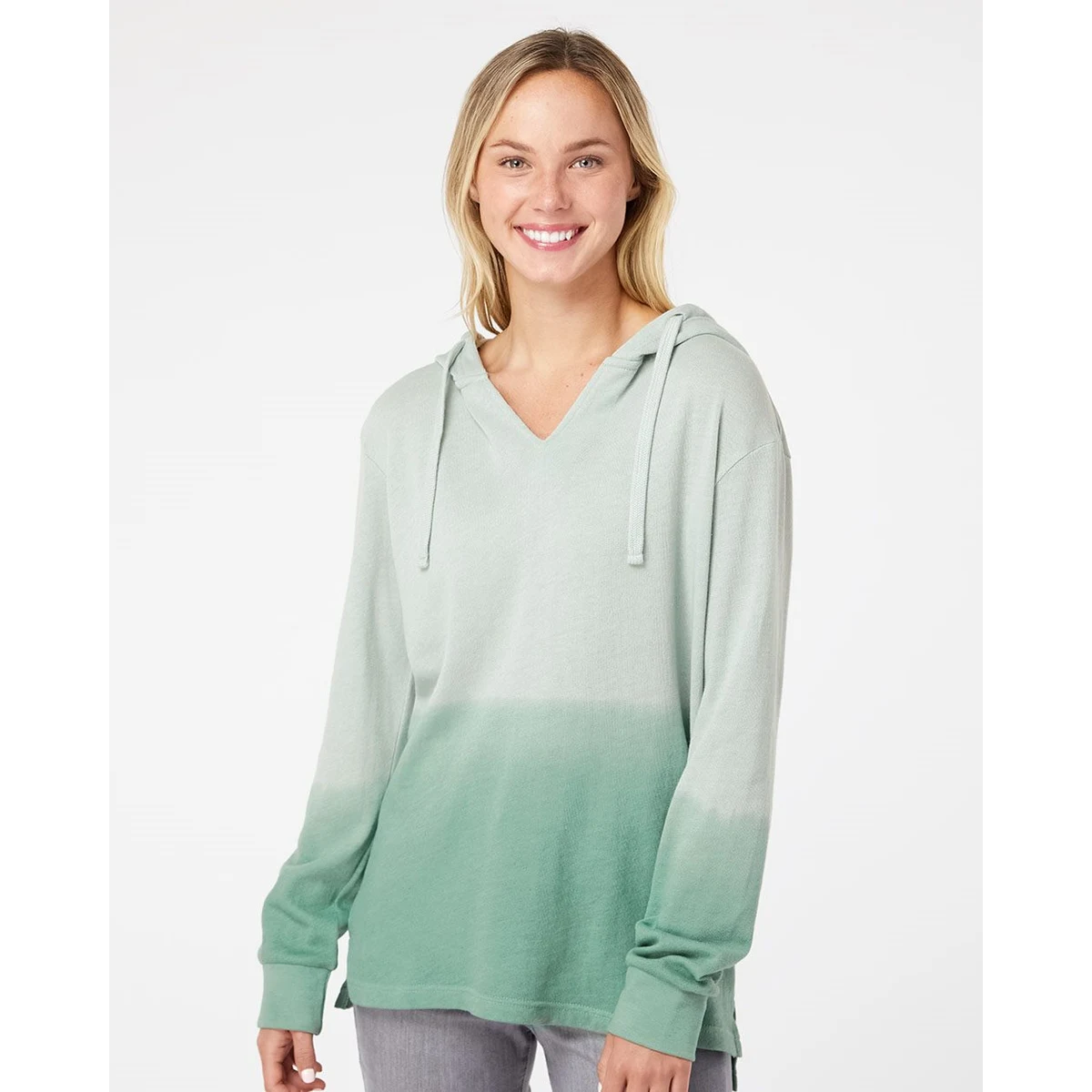 Women's French Terry Ombré Hooded Sweatshirt - W20185 1