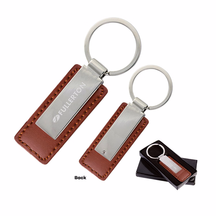 Leatherette with Rectangular Metal Key Tag - Close Out