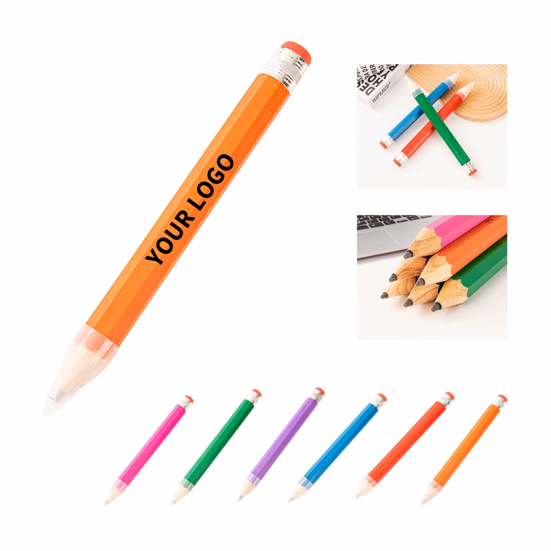 Hexagonal Wood Golf Pencil With Eraser 13.4" Length X 1.1" Width