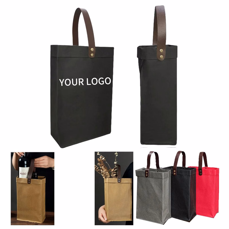 Washable Kraft Paper Wine Bag for Daily Use