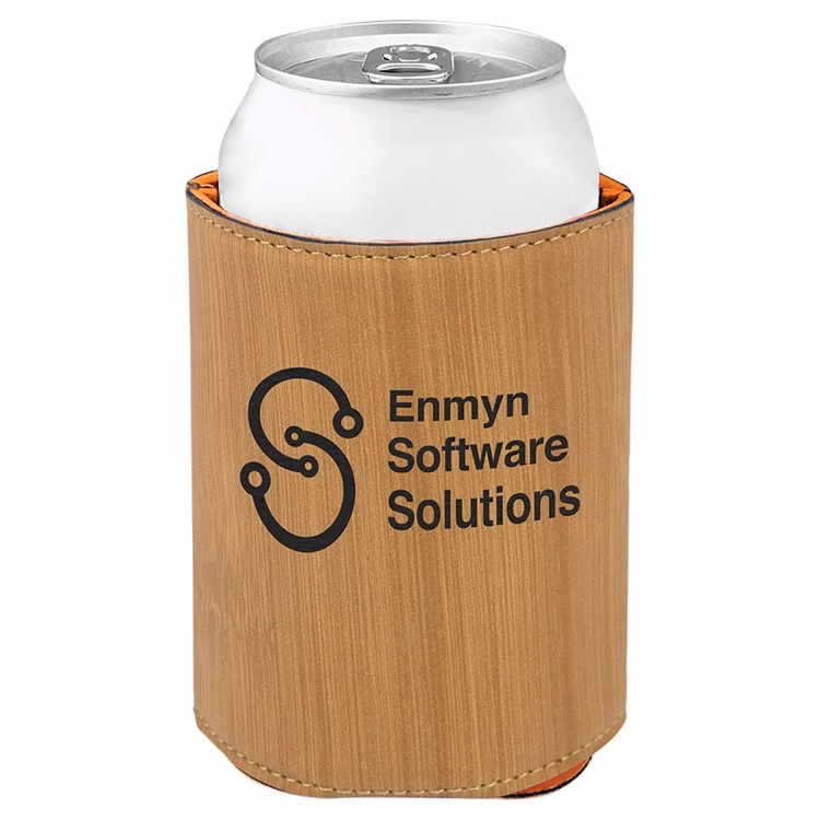 3 3/4" Bamboo Leatherette Beverage Holder