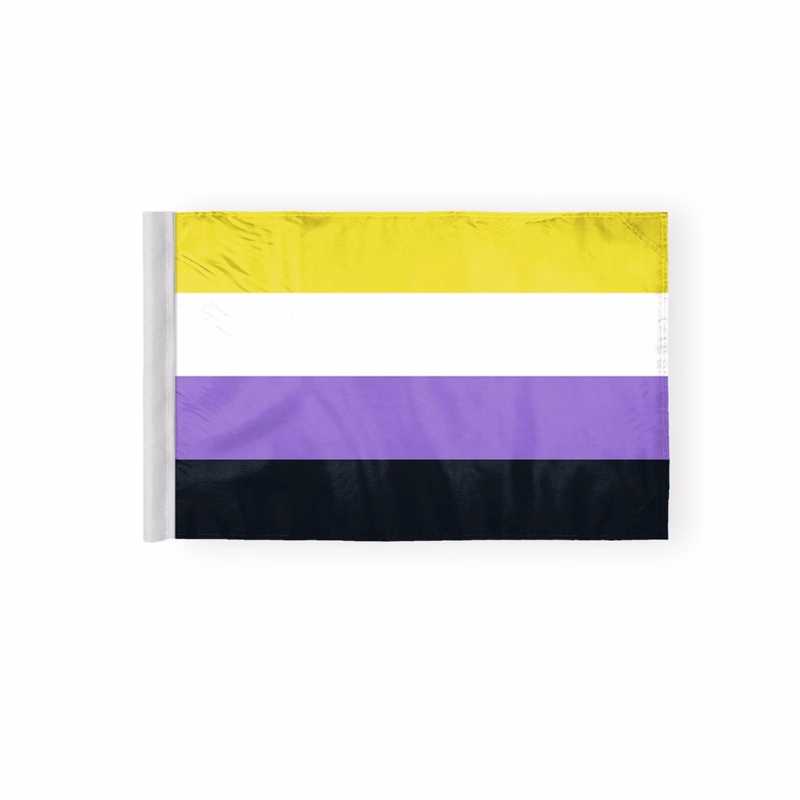 6''x9'' 2ply wPoly Non-Binary Pride Motorcycle Flag