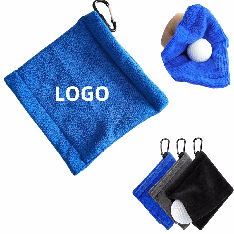 Microfiber Golf Towel For Ball Picking Clean With Carabiner