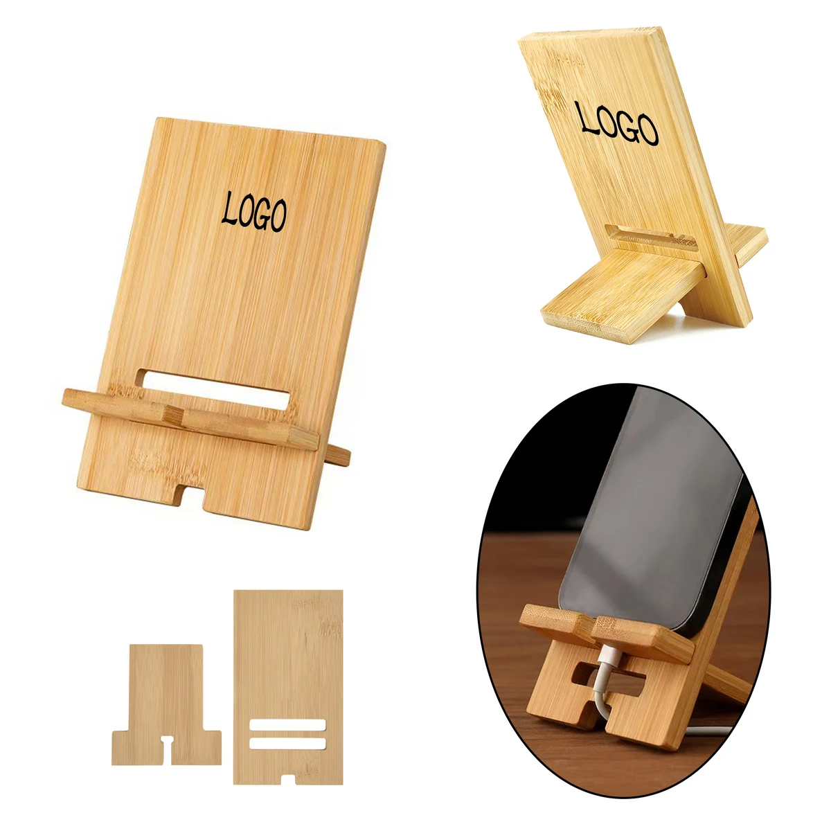 Wooden Detachable Phone Holder 1