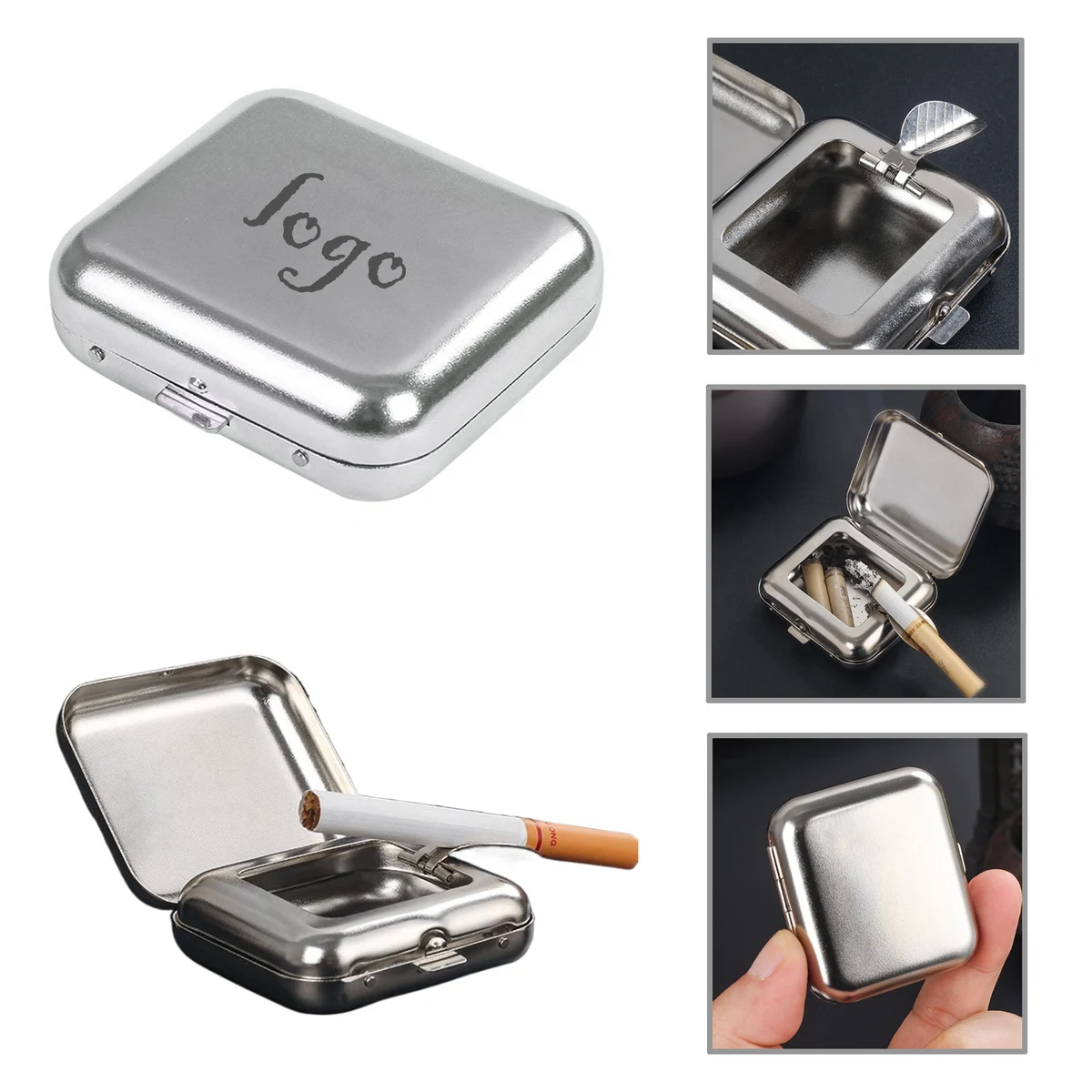 MOQ50 Travel-Friendly Pocket Ashtray in Metal 1