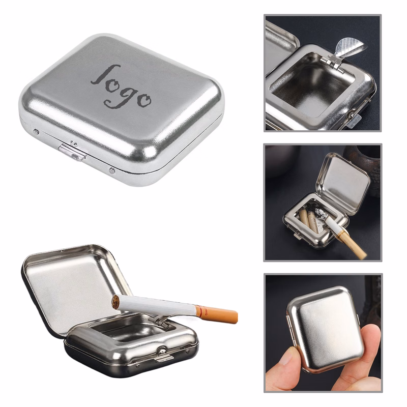 MOQ50 Travel-Friendly Pocket Ashtray in Metal