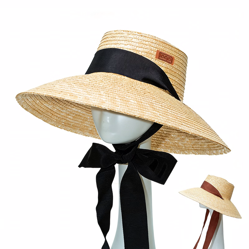 Straw Sun Hat with Ribbon