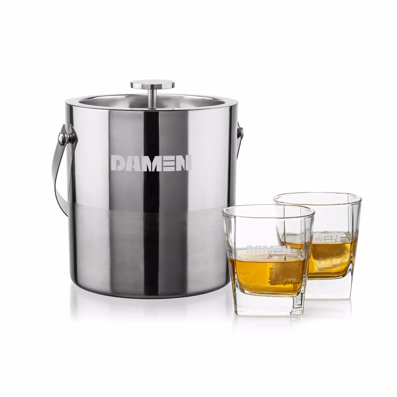 Catania Ice Bucket & Sterling On-the-Rocks Set