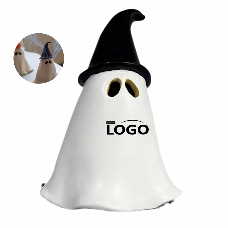 Halloween spooky incense burner with pumpkin and witch hat
