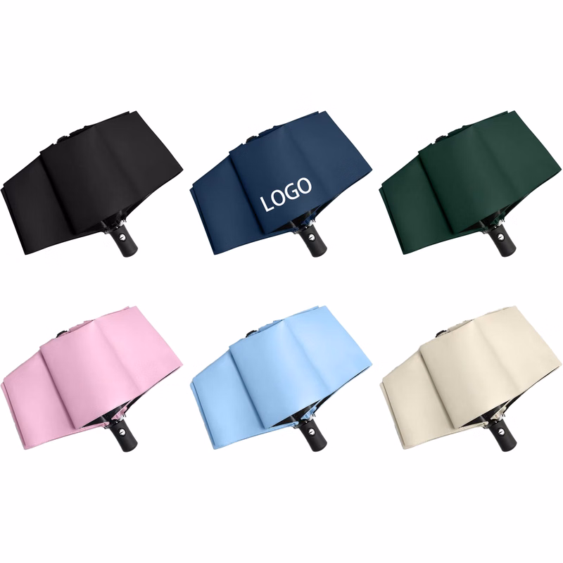 Auto Sturdy Windproof Black Coated Umbrella