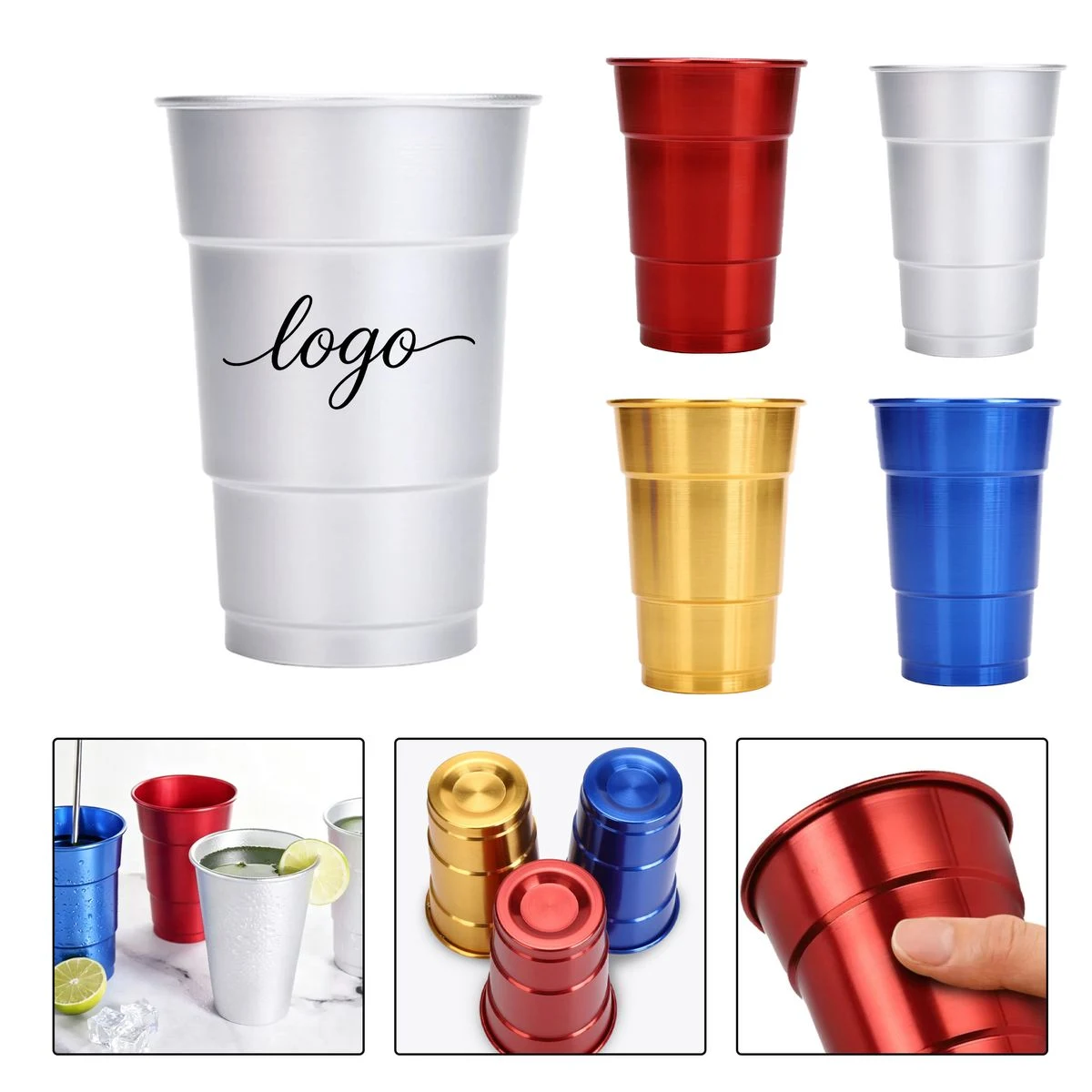 Custom 16 Oz Reusable Aluminum Cup 1