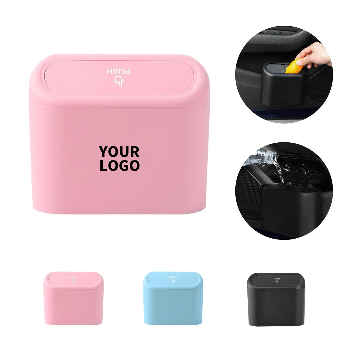Mini Car Storage Bucket With Waste Bag Holder 6.1" 1
