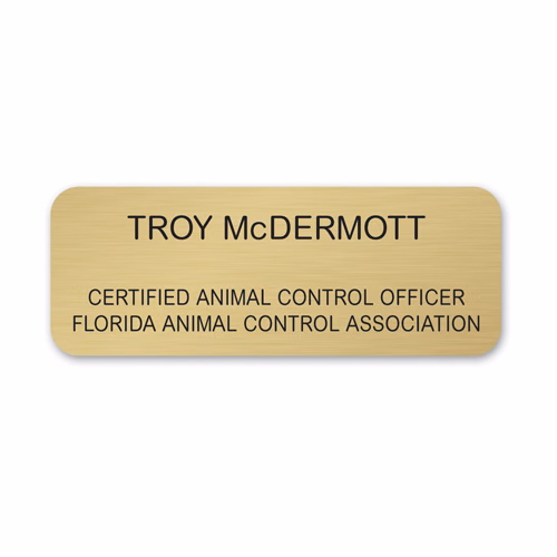Custom Size Oxidized Brass Executive Name Badge (6-10 Square Inches)