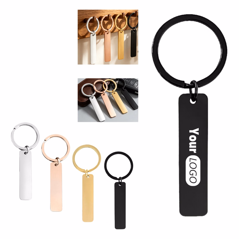 2 Inch Stainless Steel Keychain Tag