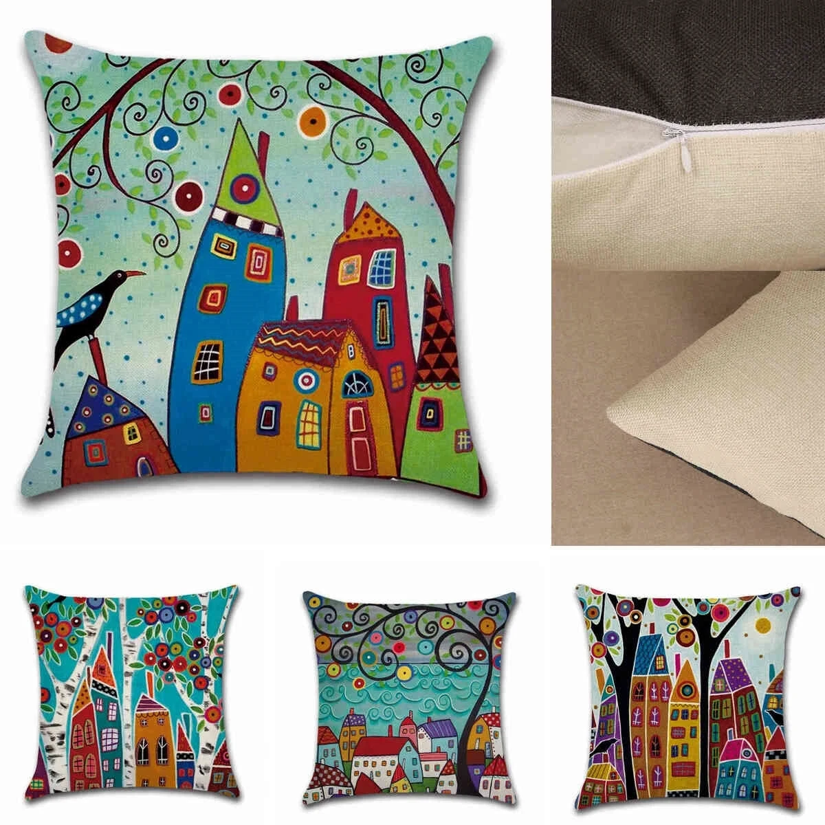Cushion Home Living Room Bed Sofa Car Cotton Linen Square 1