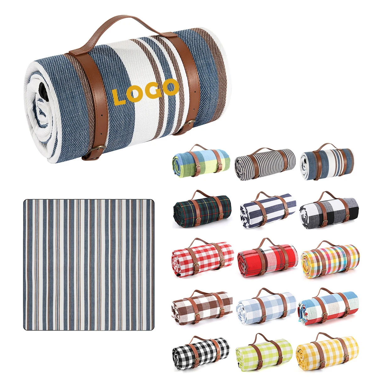 Acrylic Leather Strap Picnic Mat 1