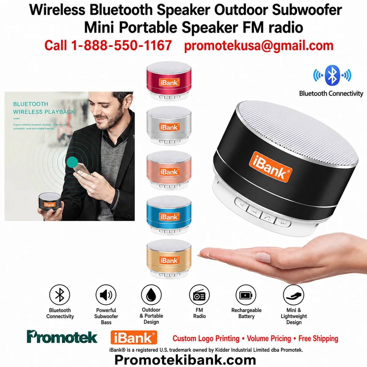 iBank ® Wireless Bluetooth Speaker with FM radio 1