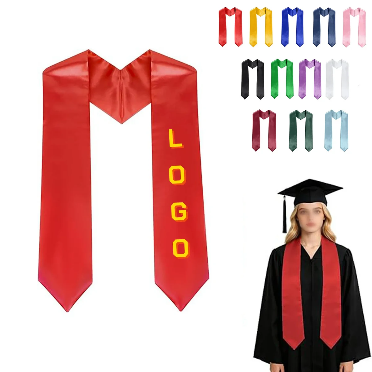 Mall Unisex Adult Plain Graduation Stole 1