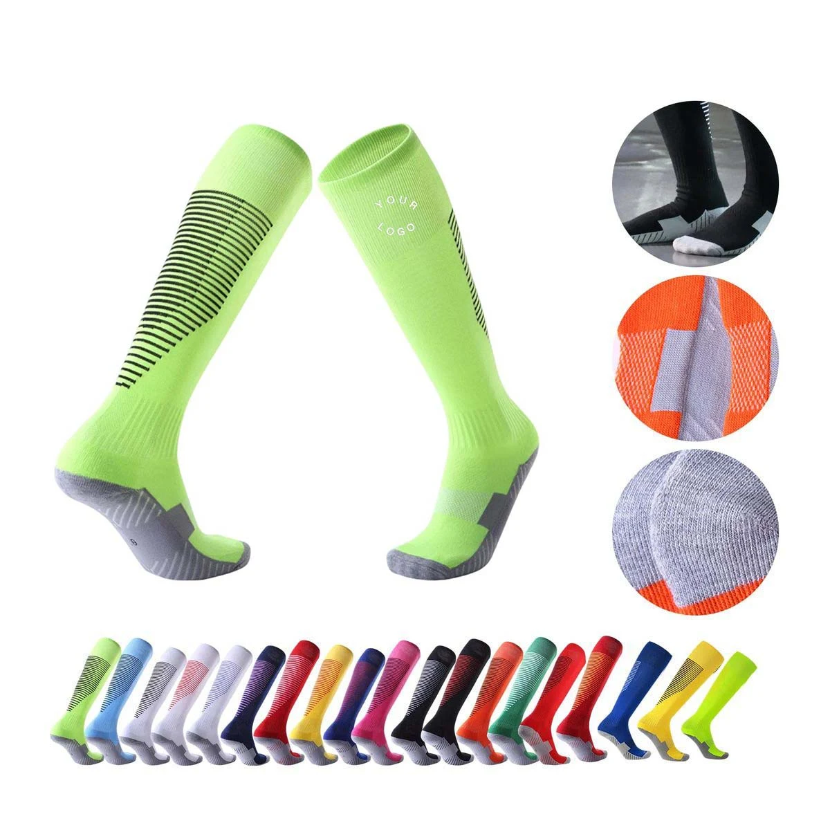Sports Socks with Elastic Cuff and Heel Fit 1