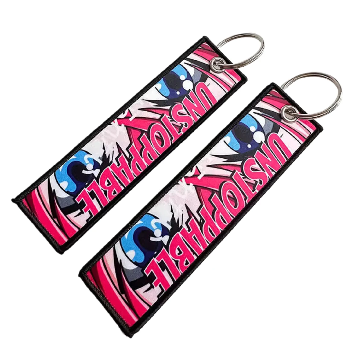 Full Color Fabric Keychain with Metal Ring 1