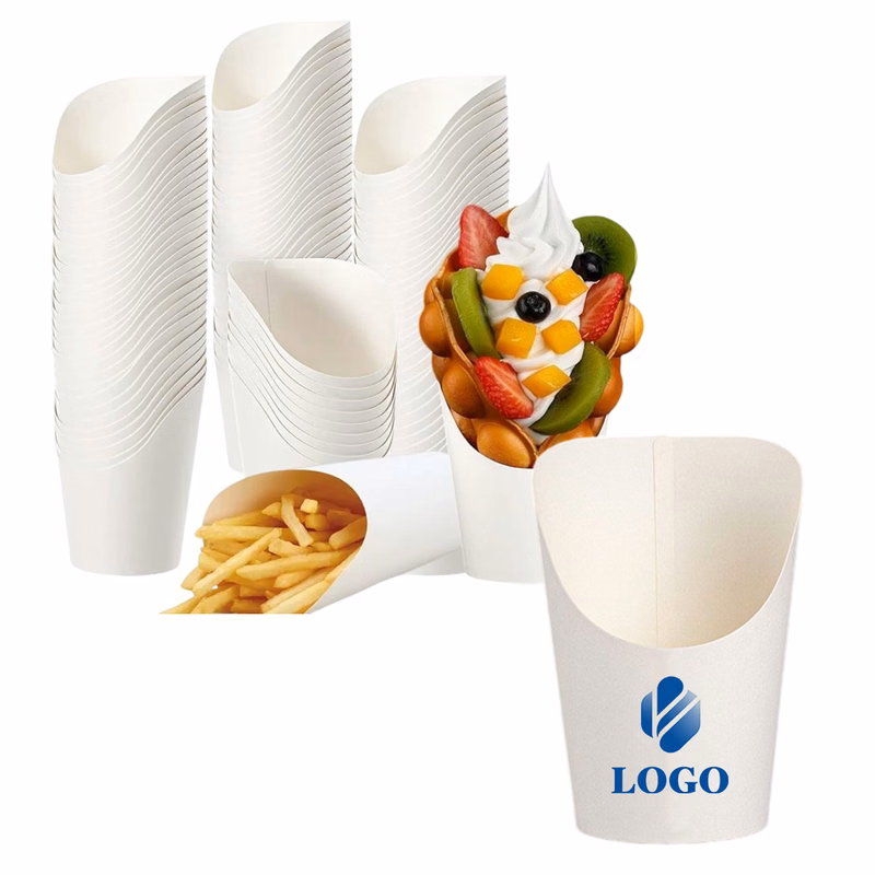 14oz White Paper French Fry Cup