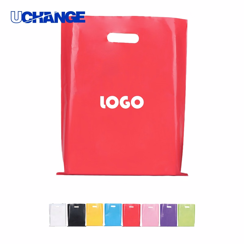 Die Cut Fold Over Reinforced Plastic Shopping Bag
