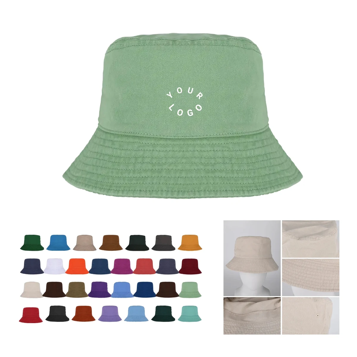Breathable Bucket Hat with Cotton Polyester Material 1