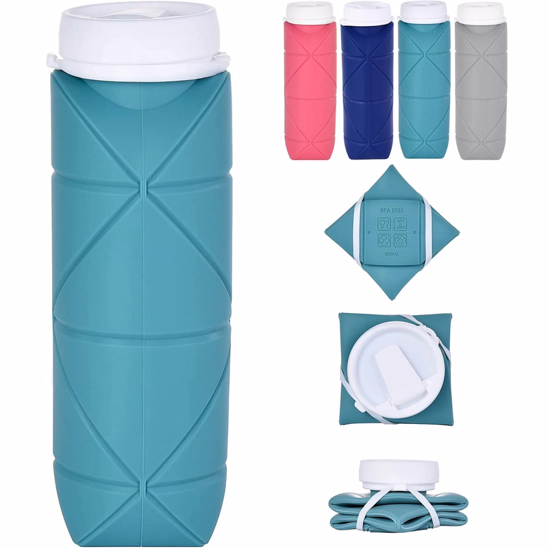 Leakproof Valve BPA Free Silicone Foldable Water Bottle