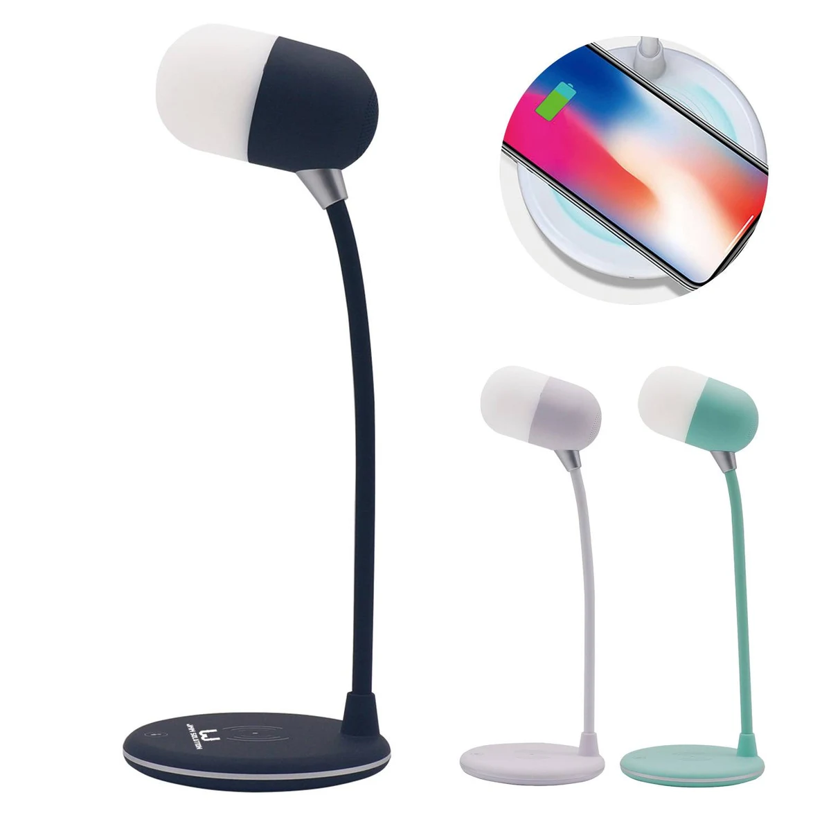 3in1 Wireless Charging Bluetooth Speaker With LED Light 1