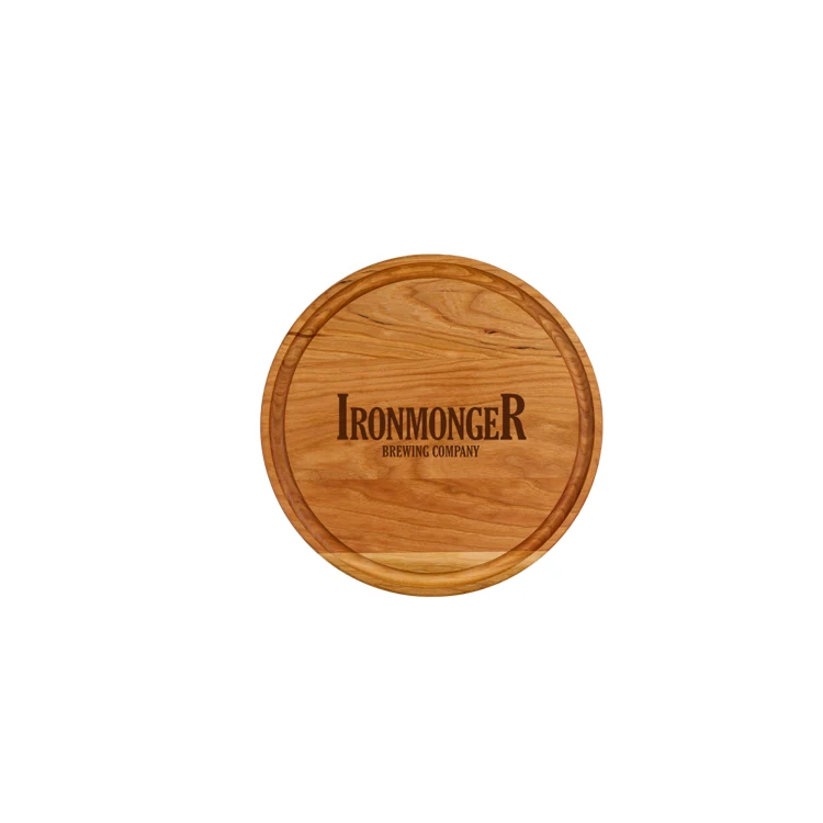 Small Cherry Round Cutting Board with Juice Groove 10-1/2"x 3/4" 1