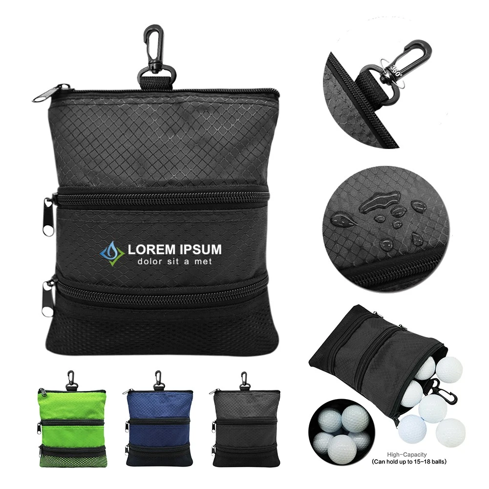 Lightweight Portable Hanging Carabiner Golf Accessory Pouch 1