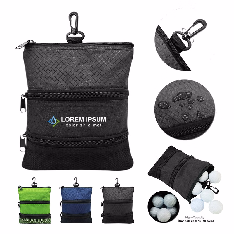 Lightweight Portable Hanging Carabiner Golf Accessory Pouch