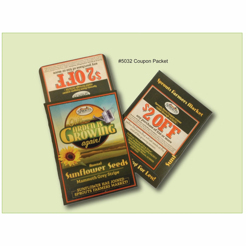 Custom Designed Seed Packet with Tear Off Coupon 3.25" x 4.5"