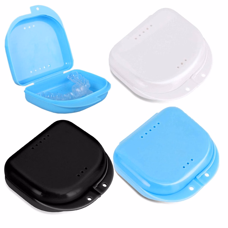 Dental Tray Denture Box Container With Vent Holes Teeth Case