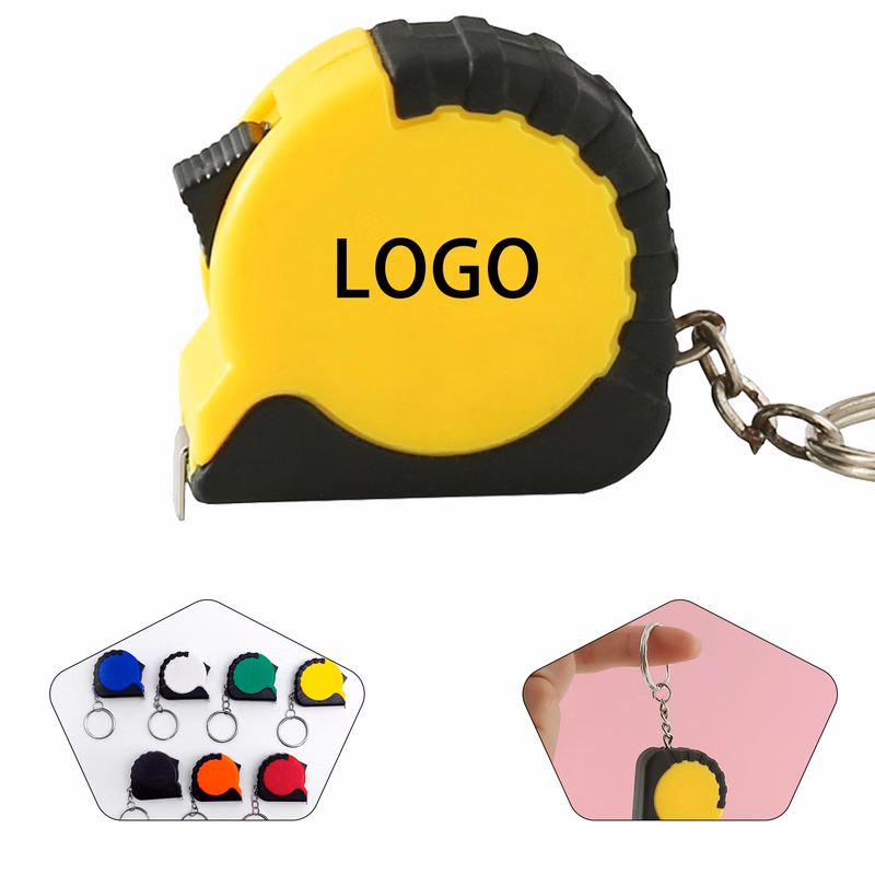 Mini ABS tape measure keychain