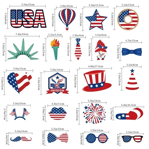 USA Patriot Photo Booth Kit Props 1