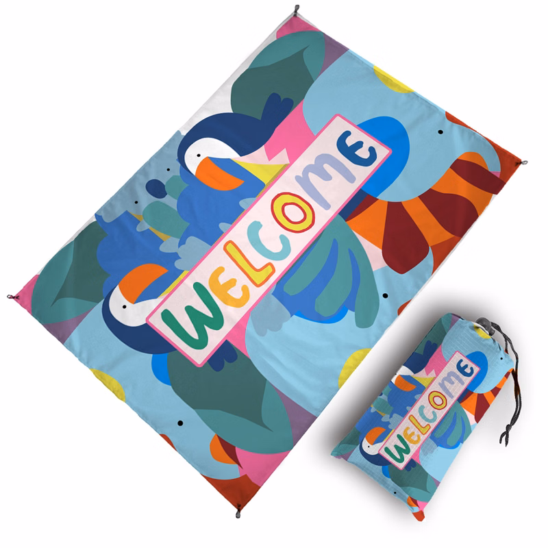 Full Color Imprinting Polyester Picnic Beach Blanket