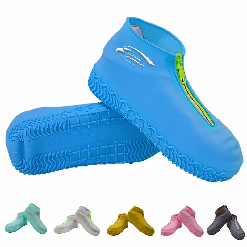 Reusable Silicone Waterproof No-Slip Shoe Covers with Zipper