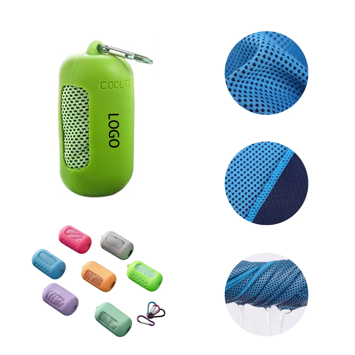 MOQ 50 Cooling Towel With Silicone Package 1