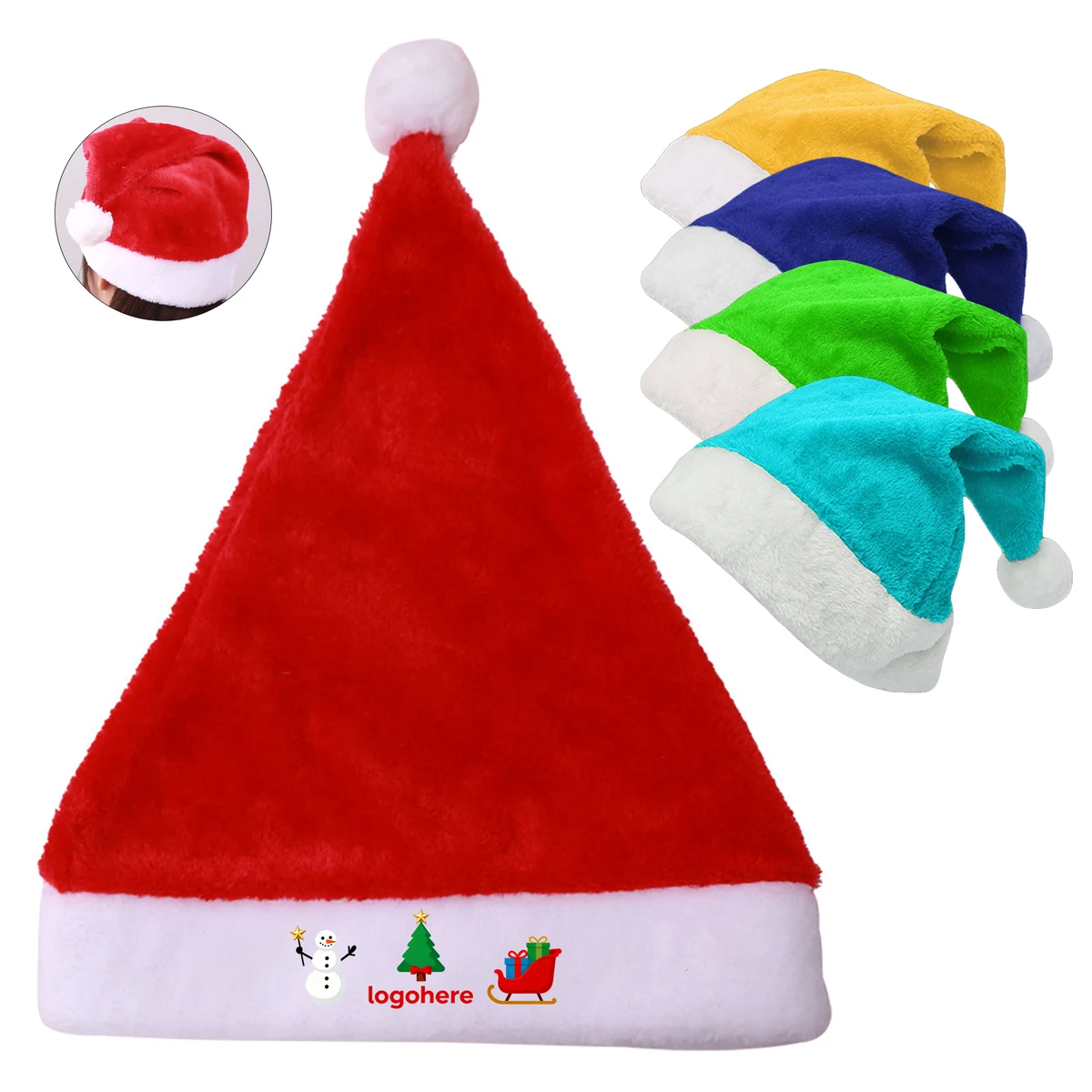 Deluxe Plush Xmas Party Hat 1