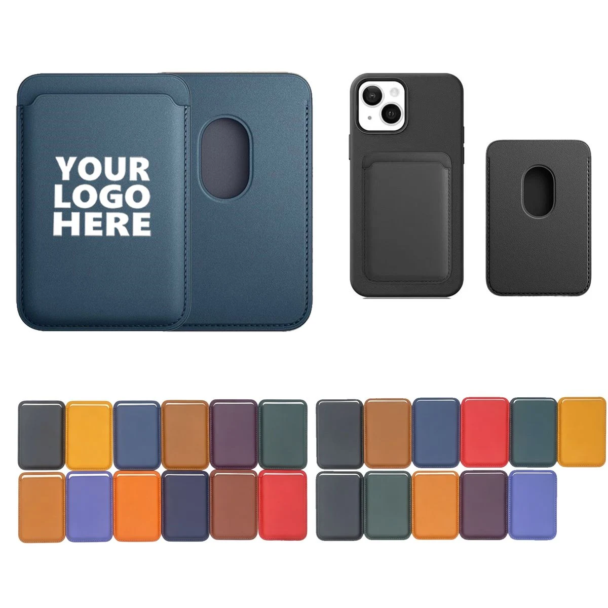 PU Leather Magnetic Phone Wallet Card Holder Case 1