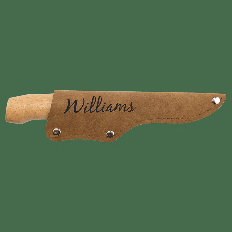 Bison River 4" Wood Fillet Knife with Handle and Leatherette Sheath