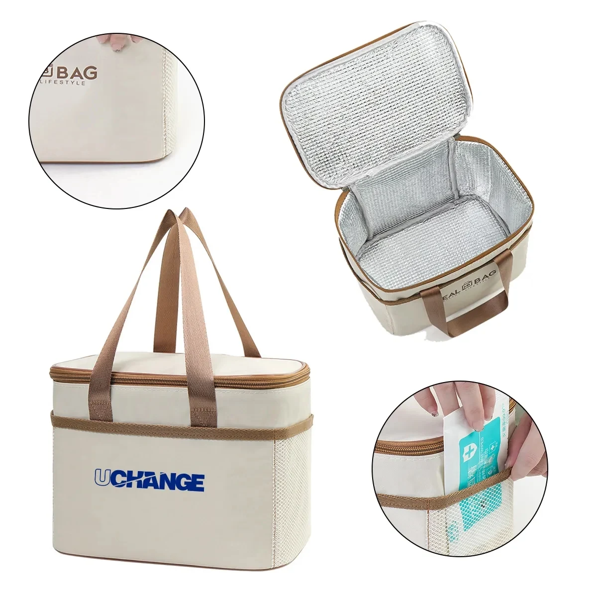 Insulated PEVA Lunch Tote With Water-Resistant Fabric 1