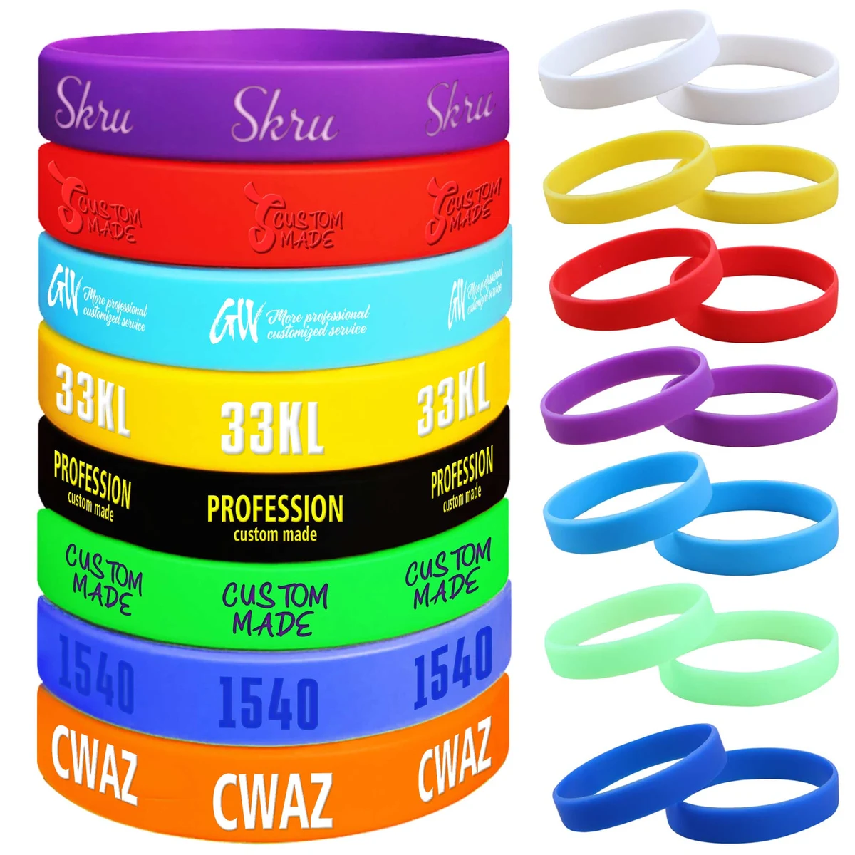 Slim Silicone Slap Bracelets Wristbands 1