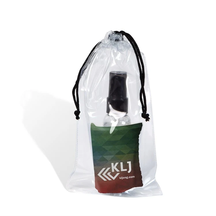 Ultra Opper Fiber Clear Cleaner Kit In Drawstring Bag (2 Fl. Oz. Bottle w/4/C Cloth) 1